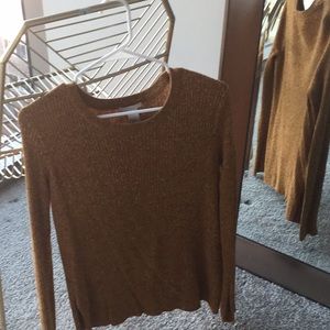 Mustard yellow H&M slit sleeve light sweater